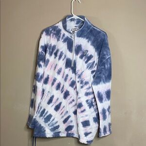PINK Victoria's Secret Tie-Dye Sweatshirt - Blue and Pink SZ L